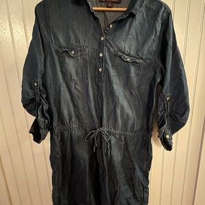 Gloria Vanderbilt Indigo Denim Shirt Dress